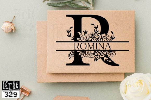 Enhance Your DIY Projects with Split Monogram R Botanical Border SVG