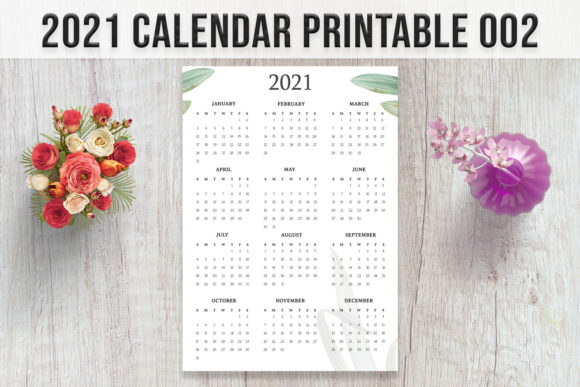 Minimal Floral 2021 Printable Calendar
