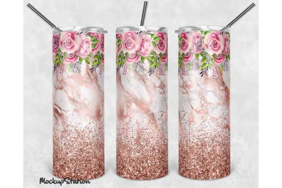 Pink Marble Glitter 20oz Skinny Tumbler: A Stylish and Functional Beverage Companion