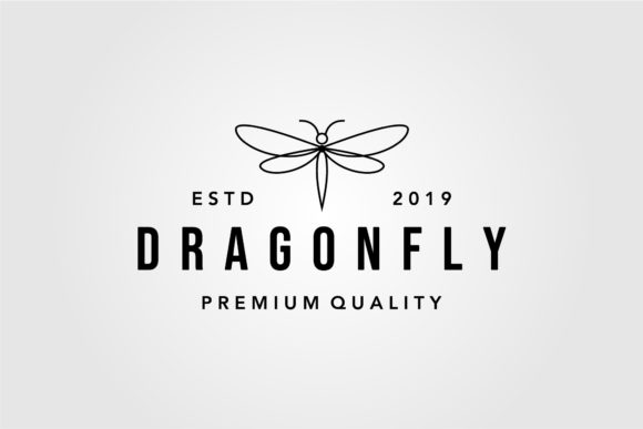 Strategic Use of Line Art Dragonfly Vintage Logo Design I for Enhanced Branding and Communication
